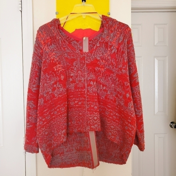 Free People | Red Sweater Hoodie - Picture 1 of 7